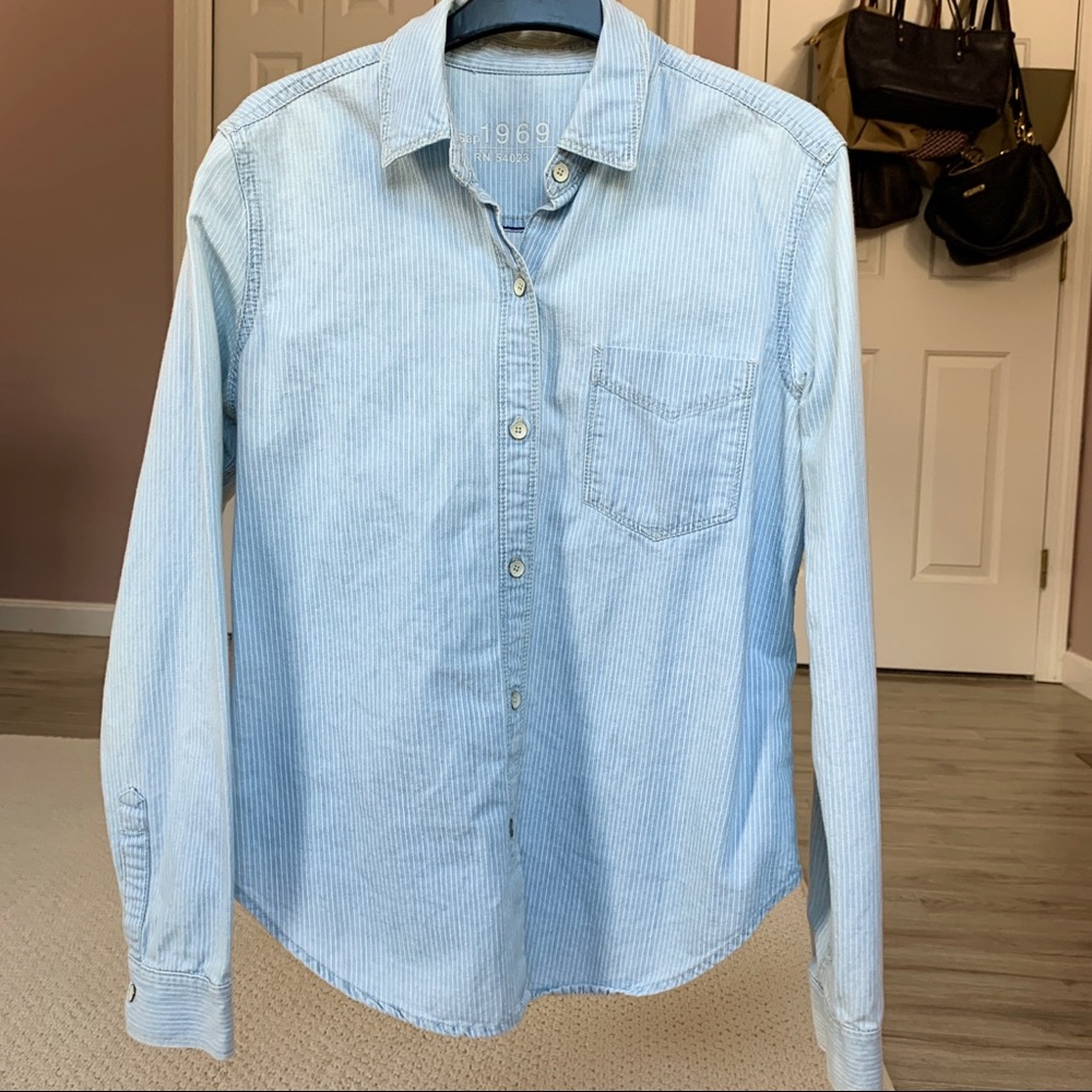 Striped button down